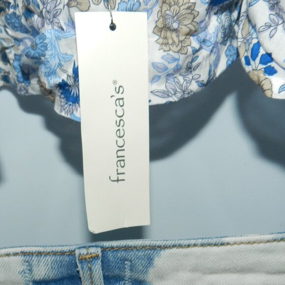 Francesca's floral print crochet trim crop top Size Large 🆕📦⌚🏃💨⚡🚚 - Picture 13 of 16